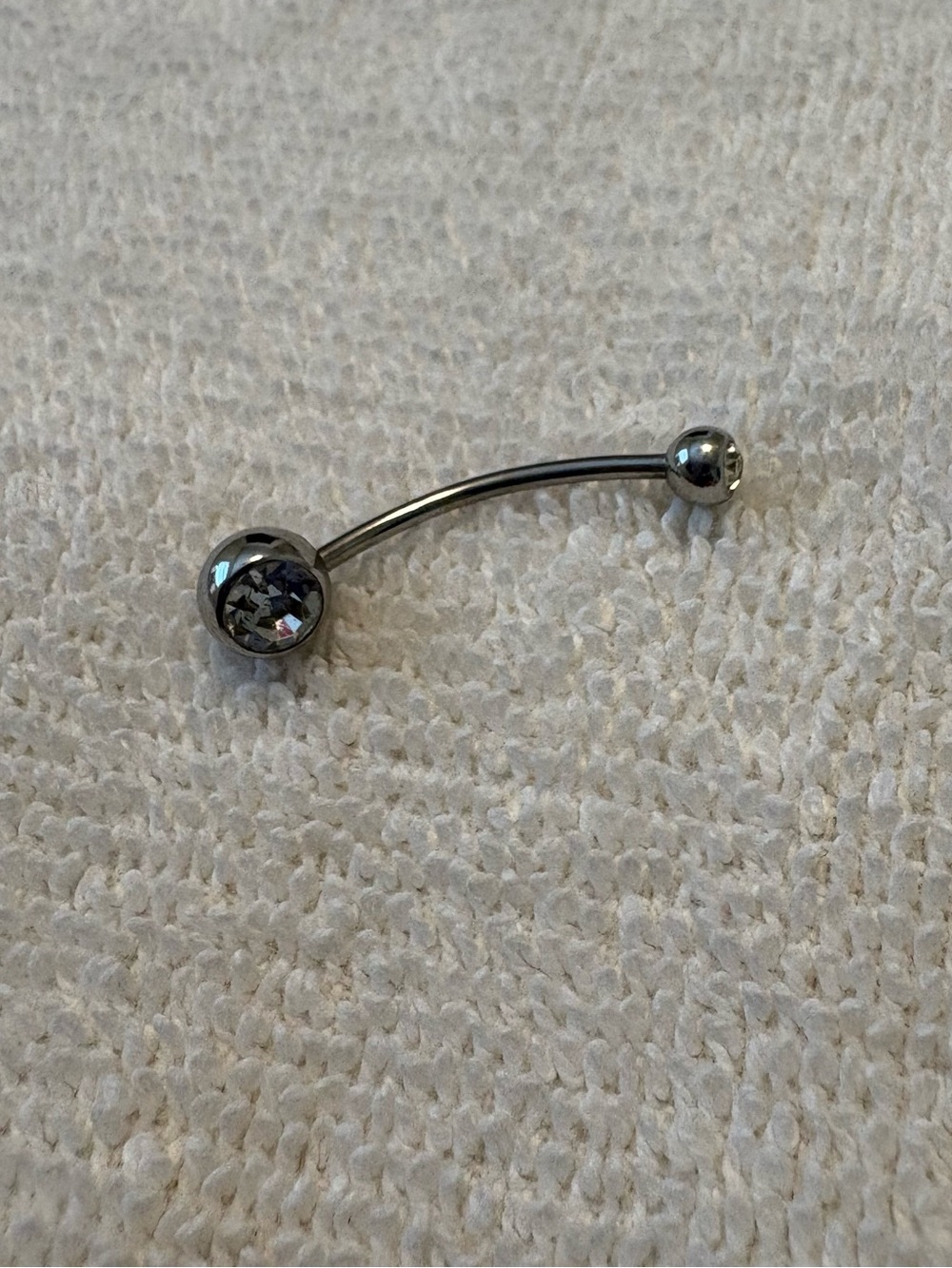 Clear Jewel Belly Button Ring 3cm – Surgical Steel/Titanium – Screw Ball Closure